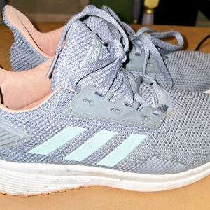 Adidas Girl's Gray, Teal & Peach Sneakers